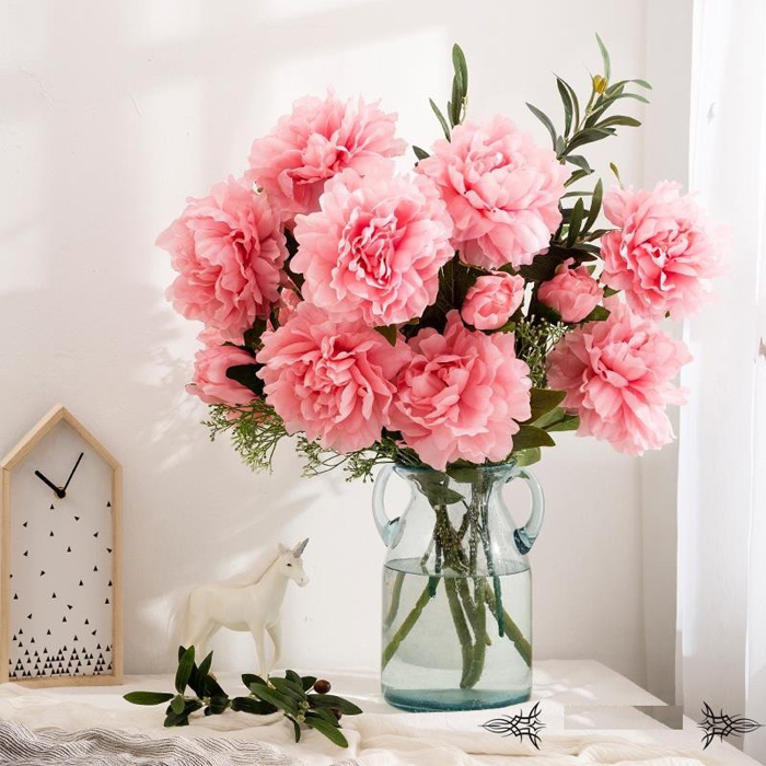 hoa trang trí phòng khách hoa mẫu đơn