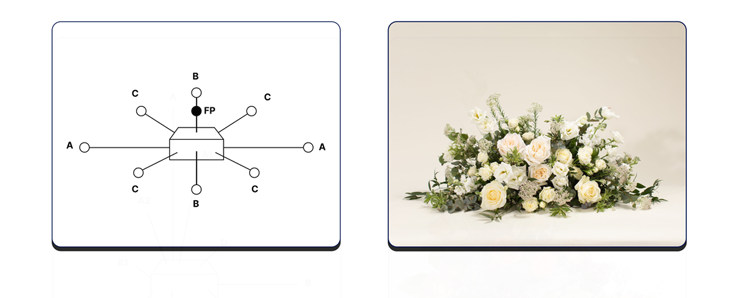 kiểu cắm hoa dáng ngang