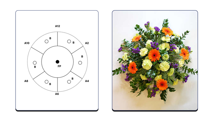 kiểu cắm hoa mái vòm