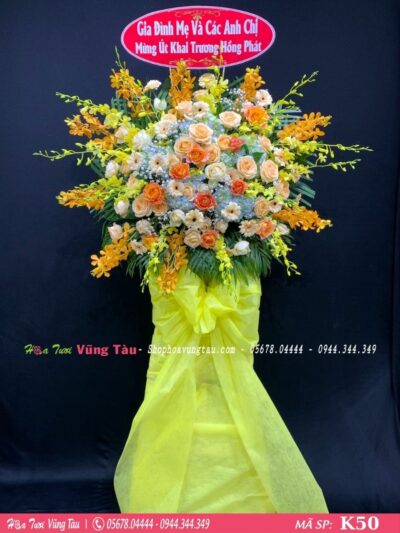 kệ hoa khai trương, hội nghị,kệ hoa chúc mừng, kệ hoa chúc mừng đại hội vũng tàu 50