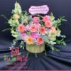giỏ hoa mix mõm sói và hồng luandon