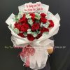 bó hoa hồng đỏ giấy trắng đẹp bh4278