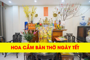 hoa cắm bàn thờ