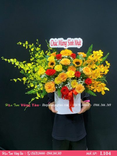 Lẵng hoa sinh nhật-giỏ hoa khai trương-chúc mừng L104