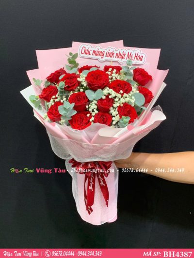 bó hoa hồng đỏ đẹp tại shophoavungtau bh4387