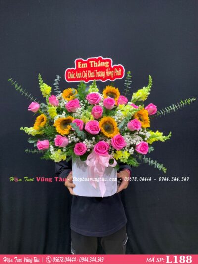 Lẵng hoa sinh nhật-giỏ hoa khai trương-chúc mừng L188