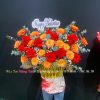 lẵng hoa tone vàng đỏ đẹp ở vũng tàu L192