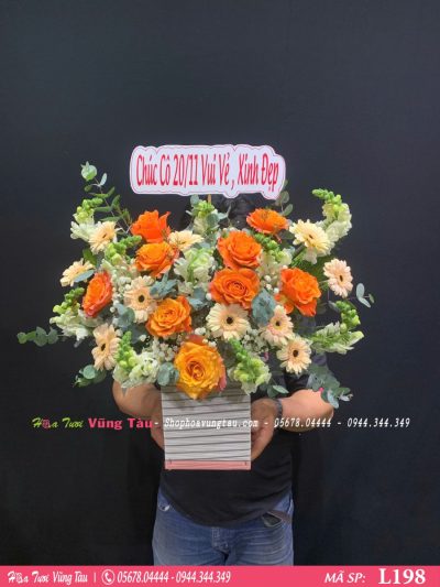 Lẵng hoa khi trương đẹp L198