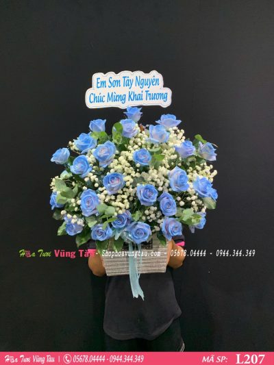 Lẵng Hoa Hồng Xanh L207