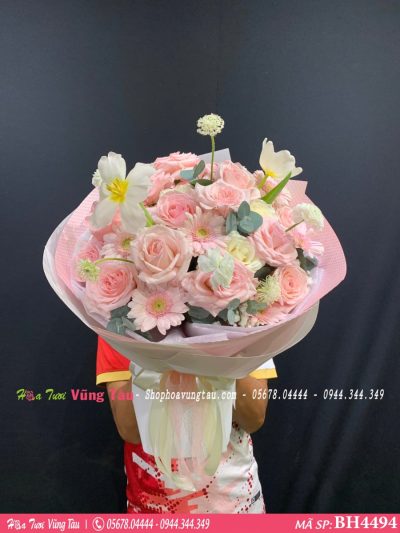 Bó Hoa Tone Hồng dể thương